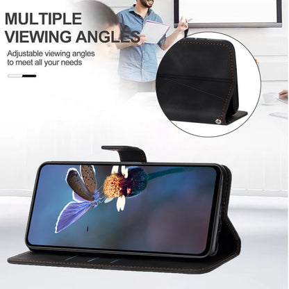 For Samsung Galaxy S25 5G Triangle Solid Color Leather Phone Case(Black) by buy2fix