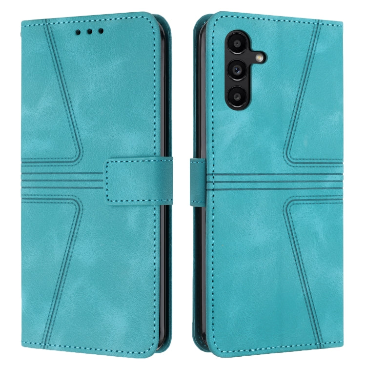 For Samsung Galaxy S25 5G Triangle Solid Color Leather Phone Case(Green) - Galaxy S25 5G Cases by buy2fix | Online Shopping UK | buy2fix