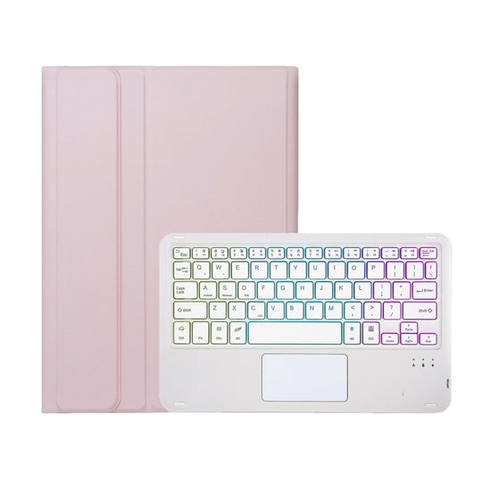 For Xiaomi Pad 8 / 8 Pro / 7 / 7 Pro A0N13-AS Ultra-thin Detachable Backlight Bluetooth Keyboard Leather Tablet Case with Touchpad(Pink White)