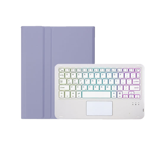 For Xiaomi Pad 7 / 7 Pro 11.2 inch A0N13-AS Ultra-thin Detachable Backlight Bluetooth Keyboard Leather Tablet Case with Touchpad(Lavender White) by buy2fix