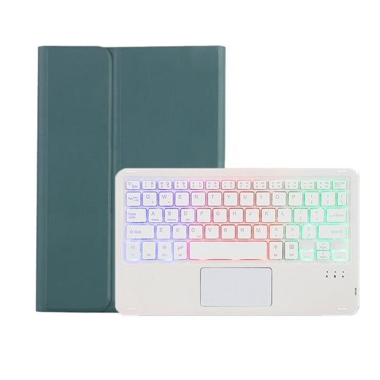 For Xiaomi Pad 8 / 8 Pro / 7 / 7 Pro A0N13-AS Ultra-thin Detachable Backlight Bluetooth Keyboard Leather Tablet Case with Touchpad(Dark Green)