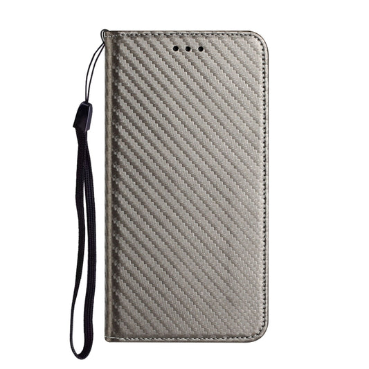 For Samsung Galaxy S25+ 5G Carbon Fiber Texture Magnetic Flip Leather Phone Case(Grey) by buy2fix