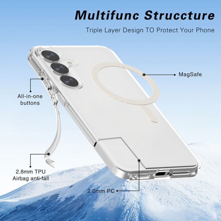 For Samsung Galaxy S25 5G Terminator MagSafe Magnetic Phone Case(Transparent) by buy2fix