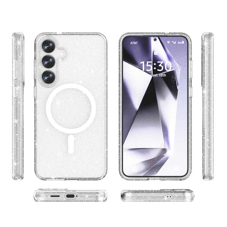 For Samsung Galaxy S25+ 5G Terminator MagSafe Magnetic Phone Case(Glitter White) by buy2fix