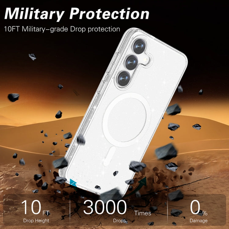 For Samsung Galaxy S25+ 5G Terminator MagSafe Magnetic Phone Case(Glitter White) by buy2fix