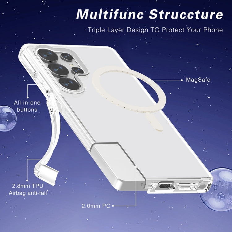 For Samsung Galaxy S25 Ultra 5G Terminator MagSafe Magnetic Phone Case(Transparent) by buy2fix