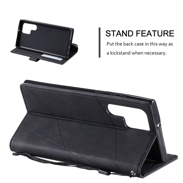 For Samsung Galaxy S25 Ultra 5G Skin Feel Splicing Leather Phone Case(Black) by buy2fix