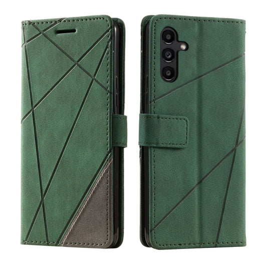 For Samsung Galaxy S25+ 5G Skin Feel Splicing Leather Phone Case(Green) by buy2fix