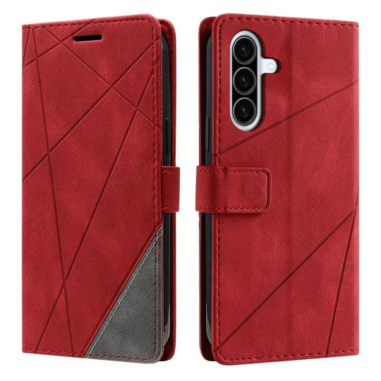 For Galaxy A36 5G Skin Feel Splicing Leather Phone Case(Red)