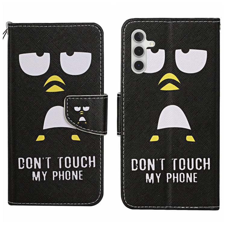 For Samsung Galaxy S25 5G Colored Drawing Pattern Leather Phone Case(Penguin) by buy2fix