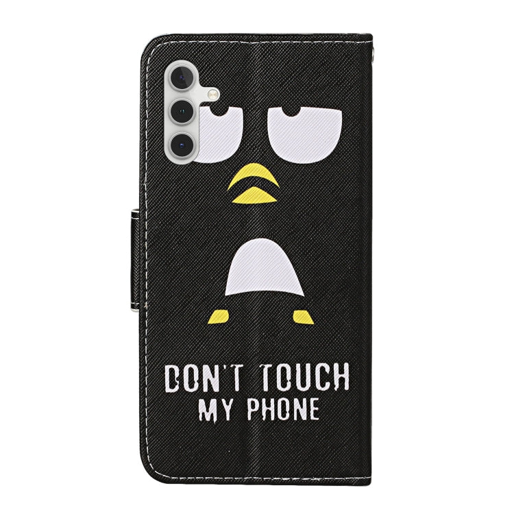 For Samsung Galaxy S25 5G Colored Drawing Pattern Leather Phone Case(Penguin) by buy2fix