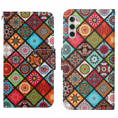 For Samsung Galaxy S25 5G Colored Drawing Pattern Leather Phone Case(Ethnic Style) by buy2fix