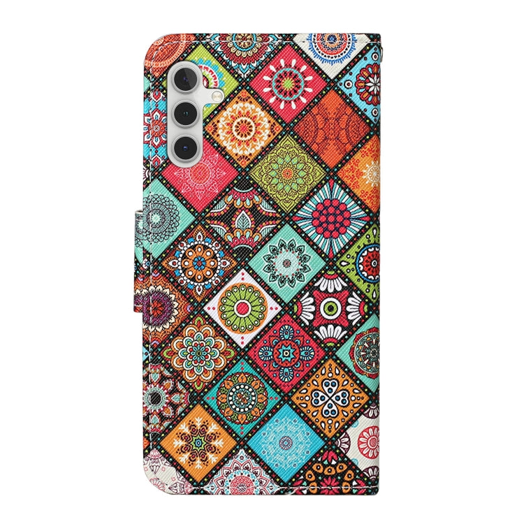 For Samsung Galaxy S25 5G Colored Drawing Pattern Leather Phone Case(Ethnic Style) by buy2fix