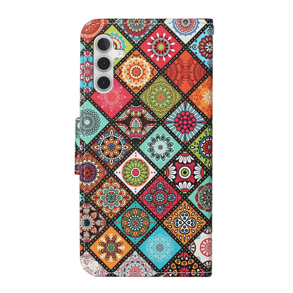 For Samsung Galaxy S25 5G Colored Drawing Pattern Leather Phone Case(Ethnic Style) by buy2fix