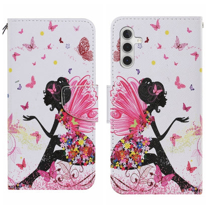 For Samsung Galaxy S25 5G Colored Drawing Pattern Leather Phone Case(Dancing Girl) by buy2fix