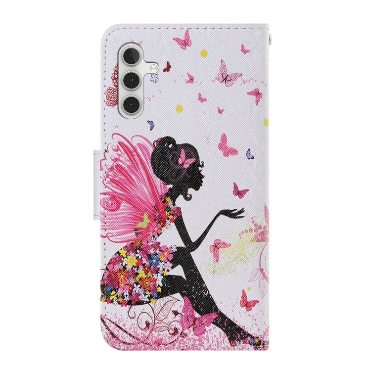 For Samsung Galaxy S25 5G Colored Drawing Pattern Leather Phone Case(Dancing Girl) by buy2fix