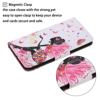 For Samsung Galaxy S25 5G Colored Drawing Pattern Leather Phone Case(Dancing Girl) by buy2fix