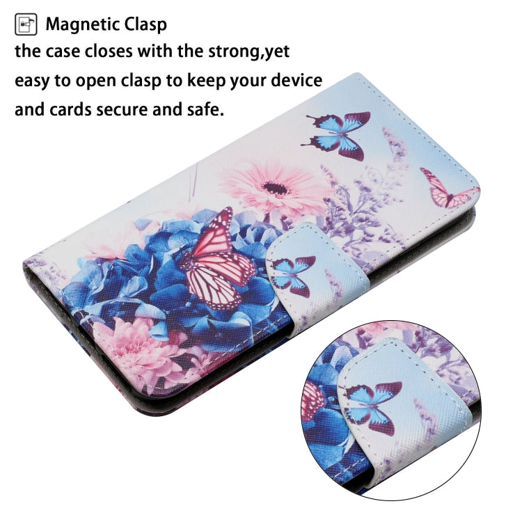 For Samsung Galaxy S25 5G Colored Drawing Pattern Leather Phone Case(Purple Butterfly) by buy2fix