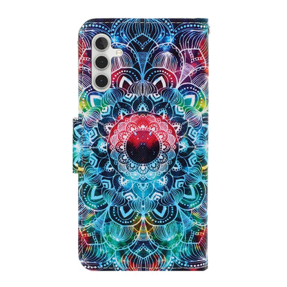 For Samsung Galaxy S25 5G Colored Drawing Pattern Leather Phone Case(Mandala) by buy2fix
