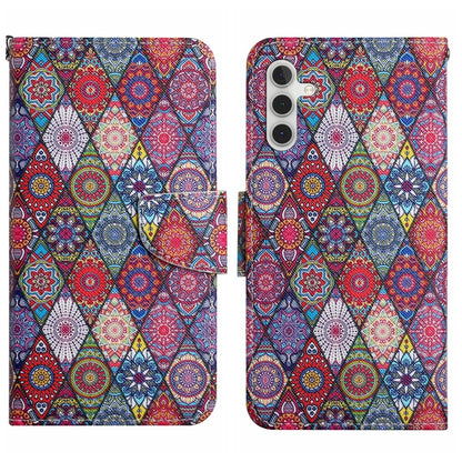 For Samsung Galaxy S25 5G Colored Drawing Pattern Leather Phone Case(Diamond Kaleidoscope) by buy2fix