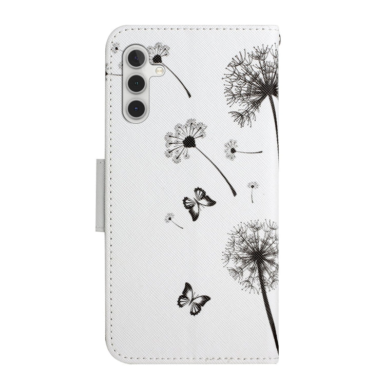 For Samsung Galaxy S25 5G Colored Drawing Pattern Leather Phone Case(Dandelion) by buy2fix