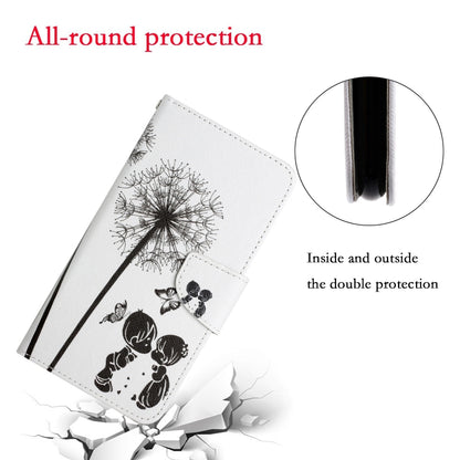 For Samsung Galaxy S25 5G Colored Drawing Pattern Leather Phone Case(Dandelion) by buy2fix