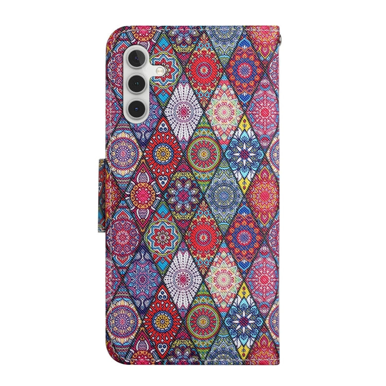 For Samsung Galaxy S25+ 5G Colored Drawing Pattern Leather Phone Case(Diamond Kaleidoscope) by buy2fix