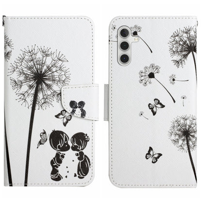 For Samsung Galaxy S25+ 5G Colored Drawing Pattern Leather Phone Case(Dandelion) by buy2fix