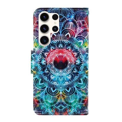 For Samsung Galaxy S25 Ultra 5G Colored Drawing Pattern Leather Phone Case(Mandala) by buy2fix