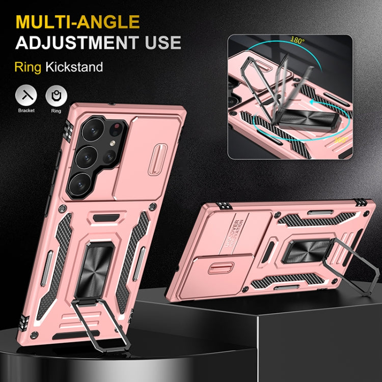For Samsung Galaxy S25 Ultra 5G Armor PC Hybrid TPU Camera Shield Phone Case(Rose Gold) by buy2fix