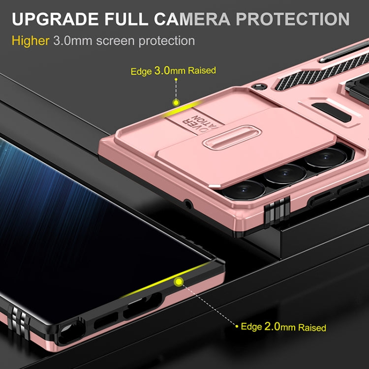 For Samsung Galaxy S25 Ultra 5G Armor PC Hybrid TPU Camera Shield Phone Case(Rose Gold) by buy2fix