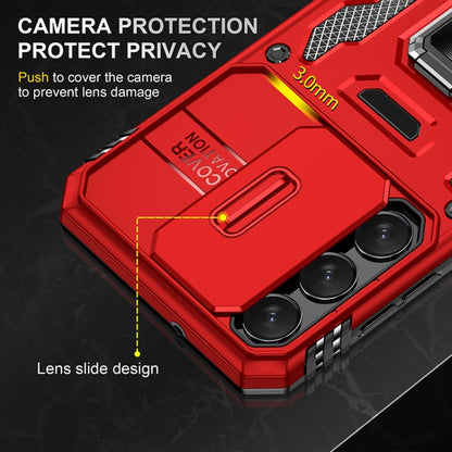 For Samsung Galaxy S25+ 5G Armor PC Hybrid TPU Camera Shield Phone Case(Red) - Galaxy S25+ 5G Cases by buy2fix | Online Shopping UK | buy2fix