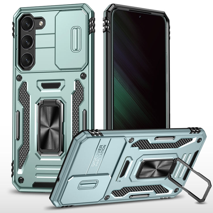 For Samsung Galaxy S25 5G Armor PC Hybrid TPU Camera Shield Phone Case(Alpine Green) by buy2fix