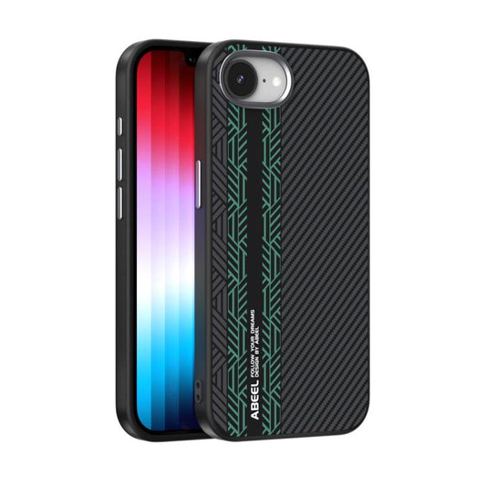 For iPhone 16e ABEEL 6D Micro Relief MagSafe Magnetic Phone Case(Green) - iPhone 16e Cases by buy2fix | Online Shopping UK | buy2fix