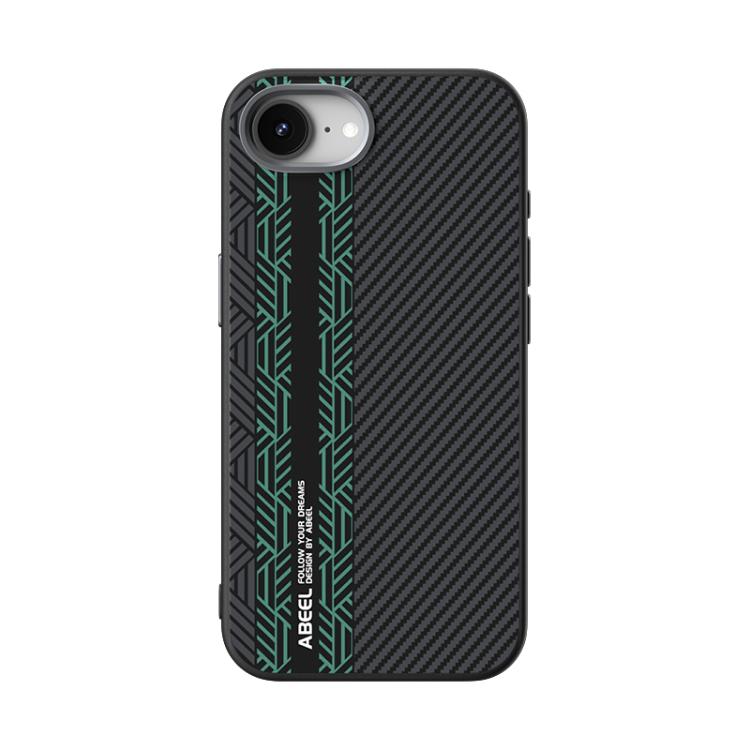 For iPhone 16e ABEEL 6D Micro Relief MagSafe Magnetic Phone Case(Green) - iPhone 16e Cases by buy2fix | Online Shopping UK | buy2fix