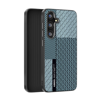 For Samsung Galaxy S25 5G ABEEL 6D Micro Relief MagSafe Magnetic Phone Case(Carbon Fiber Blue) - Galaxy S25 5G Cases by buy2fix | Online Shopping UK | buy2fix