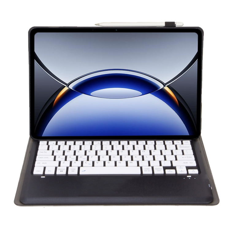 For OPPO Pad 3 12.1inch OP15 TPU Ultra-thin Detachable Bluetooth Keyboard Leather Case(Black + White) by buy2fix