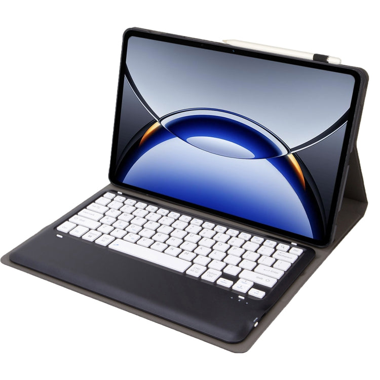 For OPPO Pad 3 12.1inch OP15 TPU Ultra-thin Detachable Bluetooth Keyboard Leather Case(Black + White) by buy2fix