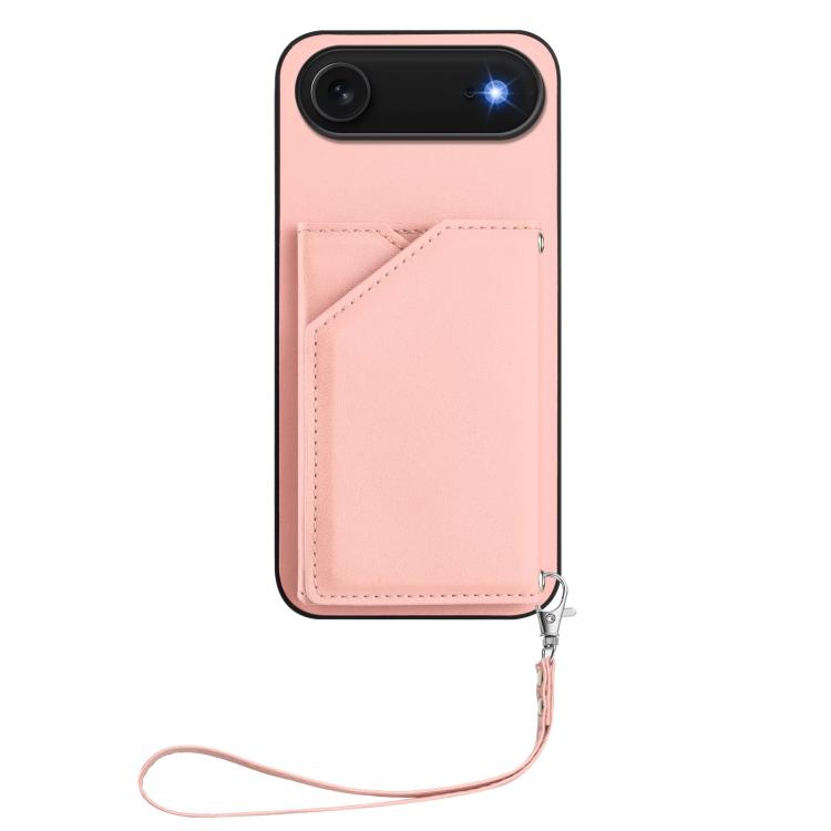 For iPhone Air Skin Feel Four Card Slots Phone Case with Wrist Strap(Pink) - iPhone Air Cases by buy2fix | Online Shopping UK | buy2fix