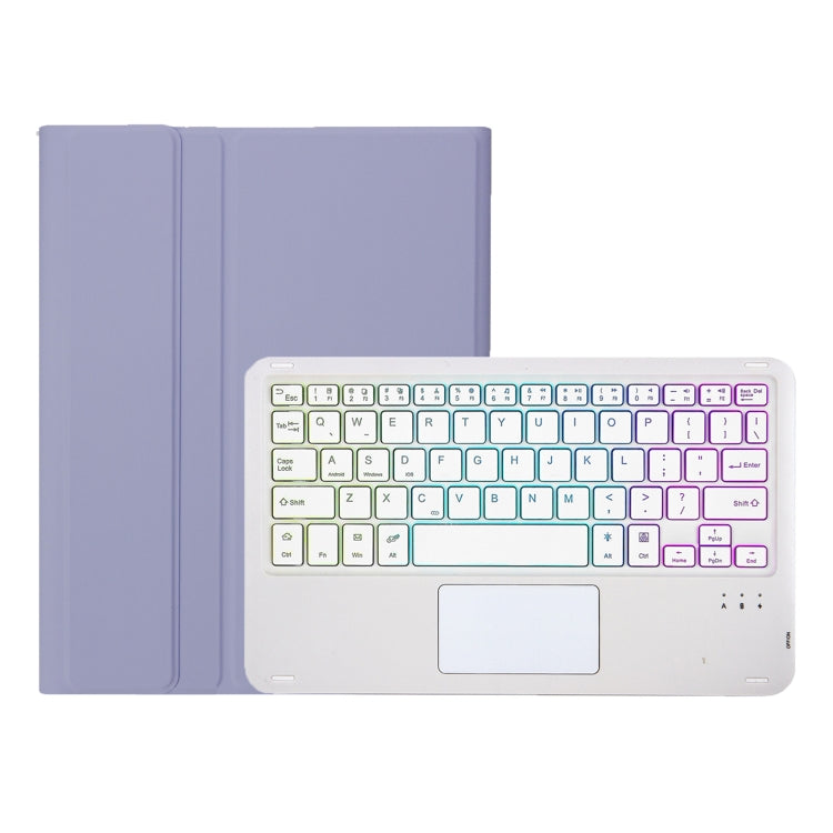 For Huawei MatePad SE 10.4 AH13-AS Ultra-thin Detachable Backlight Bluetooth Keyboard Leather Tablet Case with Touchpad(Lavender White) - Others Keyboard by buy2fix | Online Shopping UK | buy2fix