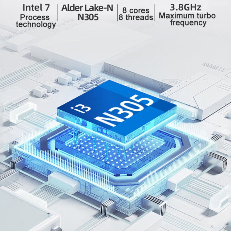 Jumper N305Hi Mini PC, Intel Alder Lake-N i3-N305 Octa-core 3.8GHz, RAM: 16GB, ROM: 512GB(US Plug) - Barebone Mini PCs by jumper | Online Shopping UK | buy2fix