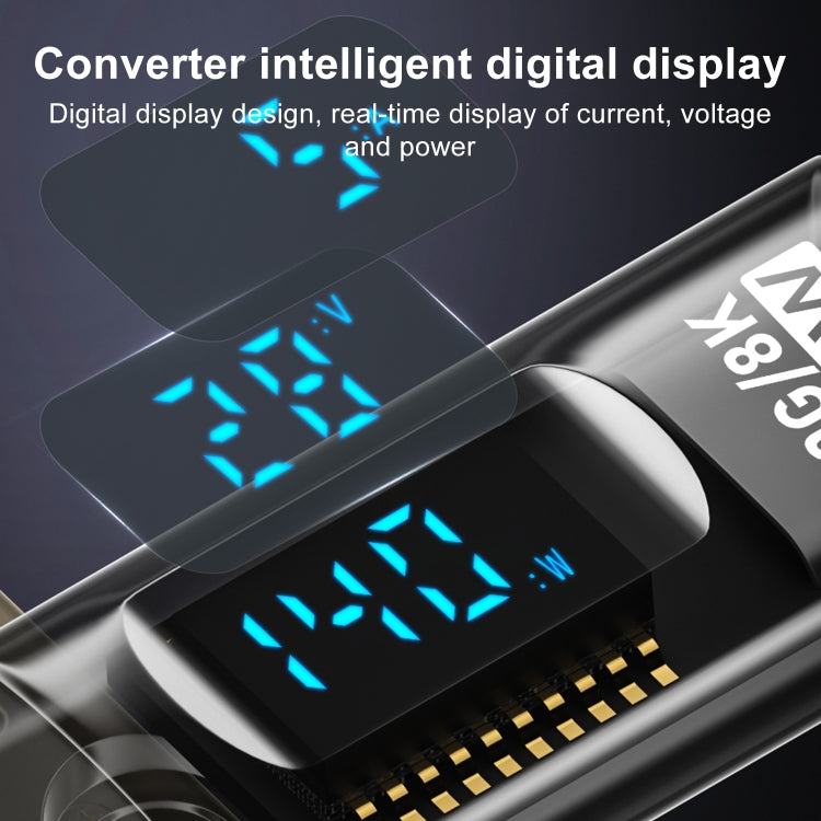 PD 140W Type-C / USB-C to Type-C / USB-C Digital Display Stereo Bend Adapter(Black) by buy2fix