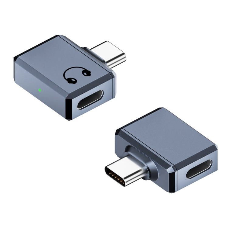 Type-C / USB-C to 8 Pin Earphone Side Bend Adapter(Grey) - Earphone Adapter by buy2fix | Online Shopping UK | buy2fix