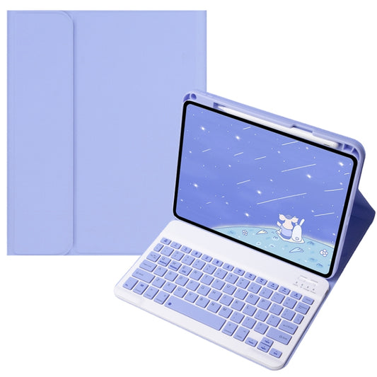 For Infinix Xpad 11 inch Candy Color Square Keys Bluetooth Keyboard Leather Case(Light Purple) by buy2fix
