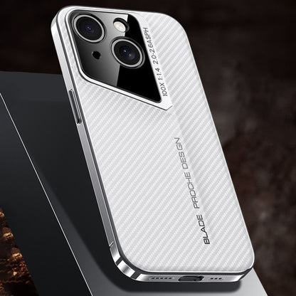 For iPhone 13 Carbon Fiber Texture PC Phone Case(White) - iPhone 13 Cases by buy2fix | Online Shopping UK | buy2fix