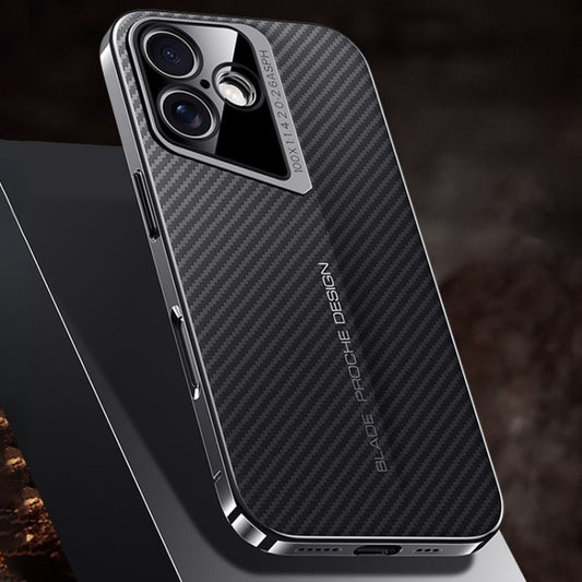 For iPhone 16 Carbon Fiber Texture PC Phone Case(Black) - iPhone 16 Cases by buy2fix | Online Shopping UK | buy2fix