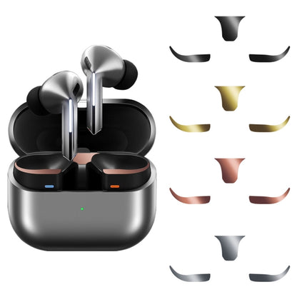 For Samsung Galaxy Buds3 Pro Bluetooth Earphone Charging Box Metal Stickers(Silver) - Protective Sticker by buy2fix | Online Shopping UK | buy2fix