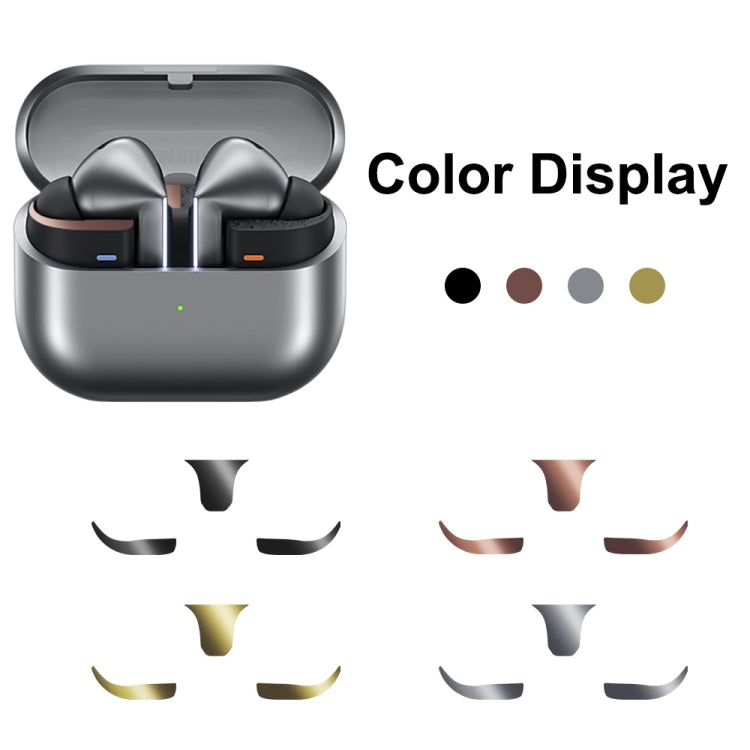 For Samsung Galaxy Buds3 Pro Bluetooth Earphone Charging Box Metal Stickers(Rose Gold) - Protective Sticker by buy2fix | Online Shopping UK | buy2fix