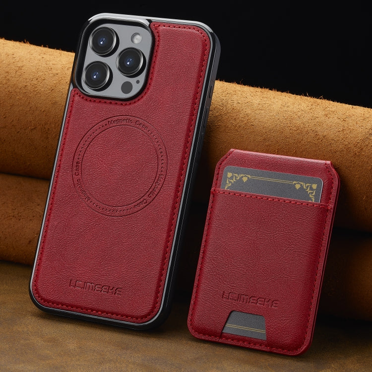 For iPhone 16 Pro Max LC.IMEEKE L3 Series Detachable RFID Card Bag Magsafe Phone Case(Red) by LC.IMEEKE