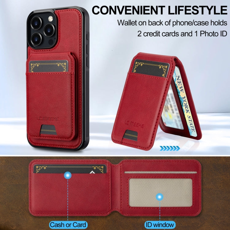 For iPhone 16 Pro Max LC.IMEEKE L3 Series Detachable RFID Card Bag Magsafe Phone Case(Red) by LC.IMEEKE